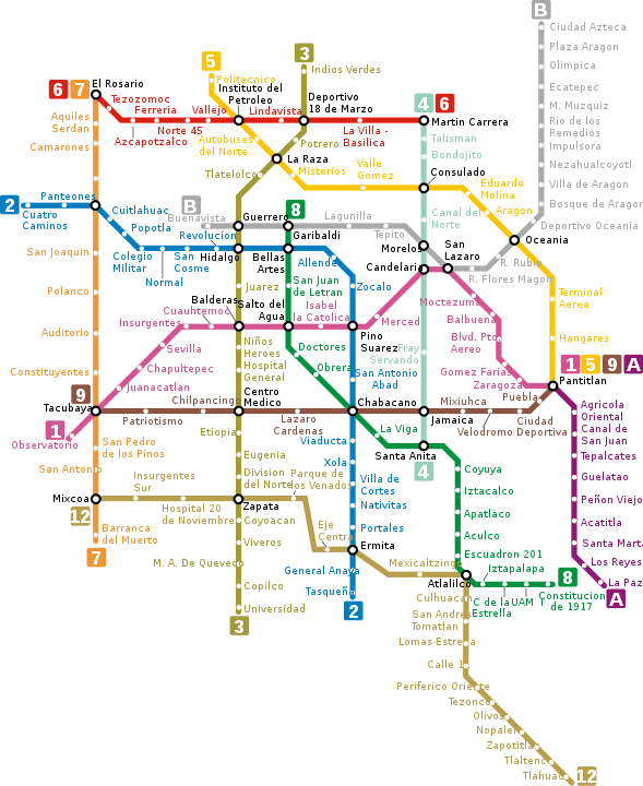 Líneas del metro CDMX - Guía de Estaciones y Traslado